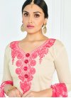 Alluring  Cream and Hot Pink Trendy Churidar Salwar Kameez For Casual - 2