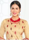 Perfect Cream and Red  Straight Salwar Kameez - 1