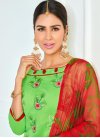 Opulent  Mint Green and Red Embroidered Work Salwar Kameez - 1