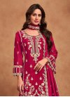 Embroidered Work Palazzo Straight Salwar Suit For Ceremonial - 1