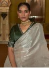 Bottle Green and Silver Color Contemporary Style Saree For Ceremonial - 1