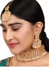 Lovely Gold Rodium Polish Alloy Jewellery Set For Ceremonial - 1