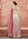 Off White and Salmon Readymade Anarkali Salwar Suit - 2