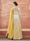 Mustard and Off White Georgette Readymade Anarkali Suit - 1