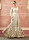 Embroidered Work Beige and Off White Readymade Anarkali Salwar Suit - 1