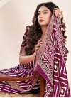 Cream and Purple Designer Contemporary Saree For Casual - 1