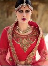 Thrilling Embroidered Work Silk A Line Lehenga Choli For Bridal - 1