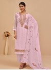 Embroidered Work Georgette Palazzo Style Pakistani Salwar Suit - 1