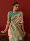 Green and Peach Woven Work Trendy Classic Saree - 2