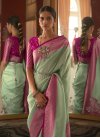 Rose Pink and Sea Green Designer Contemporary Style Saree - 2