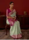 Rose Pink and Sea Green Designer Contemporary Style Saree - 1
