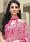 Sonorous Faux Georgette Fuchsia and Pink Print Work Trendy Classic Saree For Ceremonial - 1