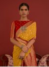 Woven Work Mustard and Red Designer Traditional Saree - 3