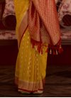 Woven Work Mustard and Red Designer Traditional Saree - 2