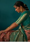 Green and Peach Trendy Classic Saree For Party - 2