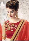 Fashionable Beige and Red Contemporary Style Saree For Festival - 1