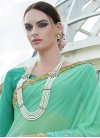 Compelling Embroidered Work Faux Georgette Designer Contemporary Style Saree - 1