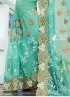 Compelling Embroidered Work Faux Georgette Designer Contemporary Style Saree - 2