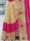 Beauteous Beige and Rose Pink Embroidered Work Traditional Designer Saree - 2