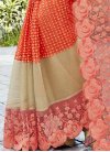 Cute Embroidered Work Beige and Coral  Designer Contemporary Saree - 2