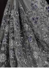 Resplendent  Embroidered Work Grey and Violet Half N Half Saree - 2
