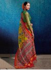 Green and Red Patola Silk Designer Contemporary Style Saree - 1
