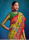 Green and Red Patola Silk Designer Contemporary Style Saree - 2