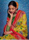 Green and Red Patola Silk Designer Contemporary Style Saree - 3