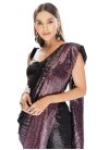 Black and Purple Georgette Trendy Designer Saree - 2