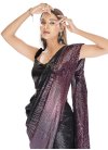 Black and Purple Georgette Trendy Designer Saree - 3