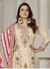Cream and Rose Pink Designer Patiala Salwar Suit - 1