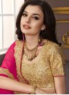 Observable Embroidered Work Beige and Rose Pink Traditional Saree - 1