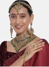 Modest Gold and Green Kundan Work Bridal Jewelry - 1