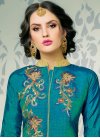 Competent  Mustard and Teal Kameez Style Lehenga Choli For Ceremonial - 1