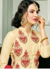 Prominent  Cream and Red Kameez Style Lehenga For Festival - 1