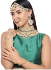 Divine Kundan Work Gold and Maroon Alloy Bridal Jewelry - 1