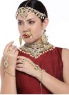 Sumptuous Kundan Work Green and Maroon Alloy Bridal Jewelry - 1
