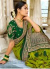 Bottle Green and Olive Embroidered Work Designer Contemporary Saree - 1