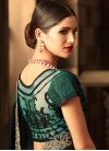 Black and Sea Green Embroidered Work Trendy Classic Saree - 2