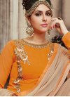 Faux Georgette Palazzo Straight Salwar Kameez For Festival - 1