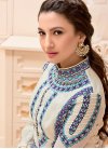 Gauhar Khan Banglori Silk Cream and Light Blue Trendy Designer Salwar Kameez - 2