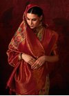 Mustard and Red Designer Contemporary Style Saree For Festival - 1
