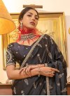Sequins Work Satin Silk Traditional Designer Saree For Ceremonial - 1