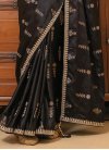 Sequins Work Satin Silk Traditional Designer Saree For Ceremonial - 2
