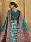 Teal and Turquoise Gaji Silk Designer Classic Lehenga Choli - 4