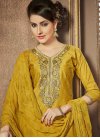 Cotton Embroidered Work Trendy Churidar Salwar Suit - 1