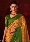 Green and Mustard Trendy Classic Saree For Ceremonial - 3