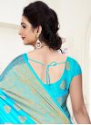 Sterling Resham Work Banarasi Silk Trendy Classic Saree For Festival - 2