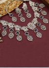 Unique Alloy Diamond Work Silver Rodium Polish Necklace Set - 1
