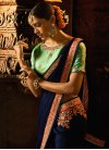 Mint Green and Navy Blue Classic Saree For Ceremonial - 2